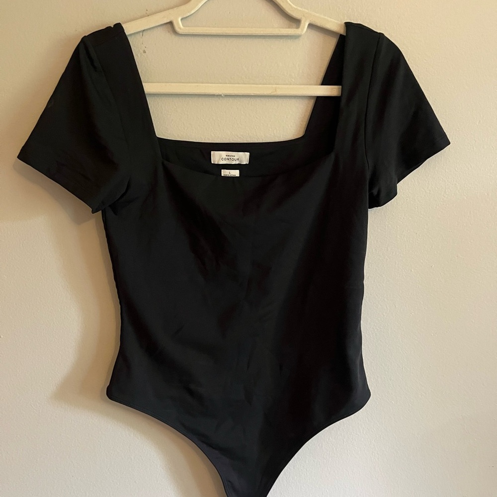 NWOT Black Square Contour Neck Bodysuit